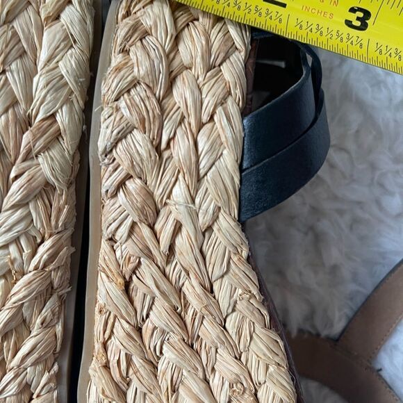 Sam Edelman Darline leather Black Espadrilles platform wedge strap sandals SZ9M - Picture 8 of 10